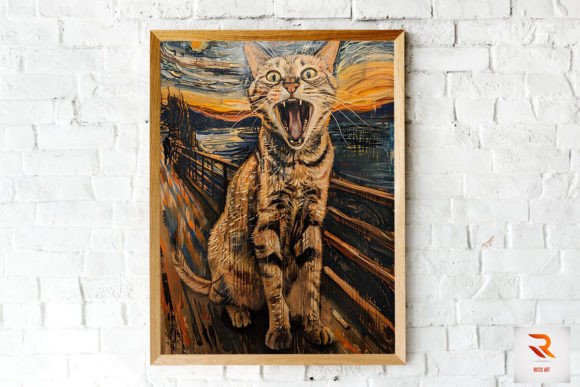 Beautiful Screaming Cat Wall Art