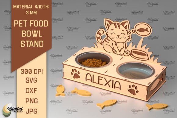 Cat Food Bowl Stand Laser Cut