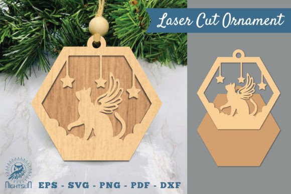 Cat Memorial Laser Cut Ornament SVG