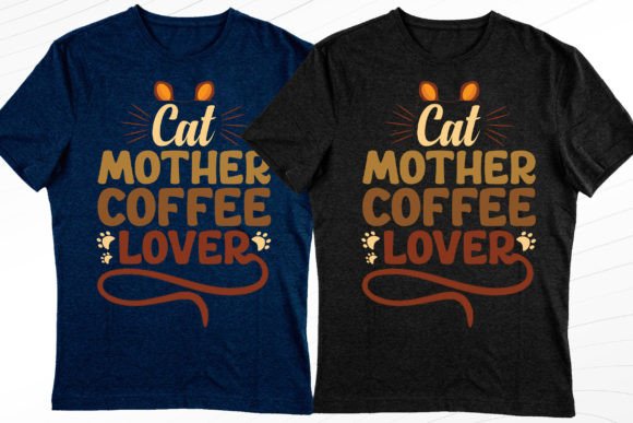 Cat Mother Coffee Lover Modern T-Shirt
