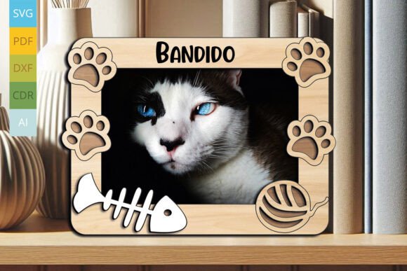 Cat Pet Photo Frame Picture Sign Svg