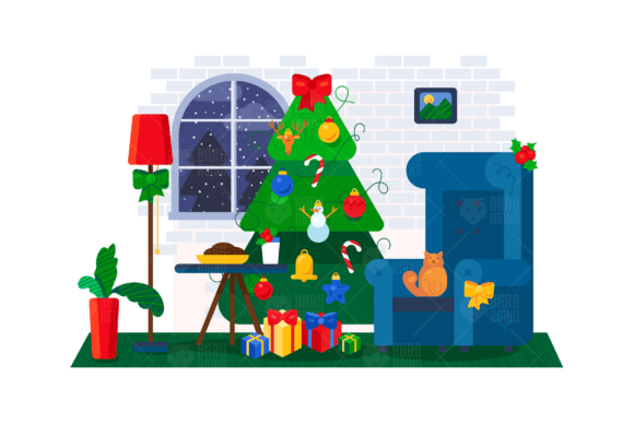 Christmas Interior Illustration