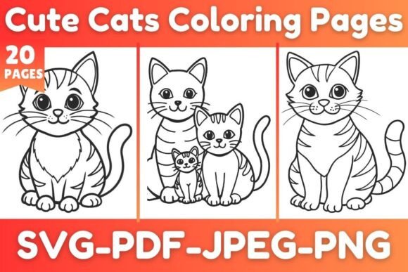 Cute Cats Coloring Pages