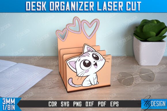 Desk Organizer Cat CNC File