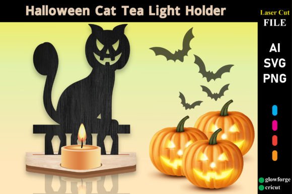 Halloween Cat Tea Light Holder