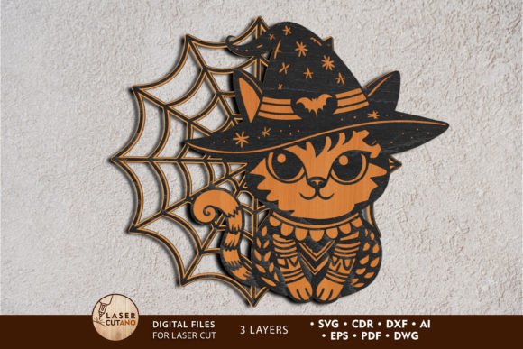 Halloween Witch Cat Door Hanger