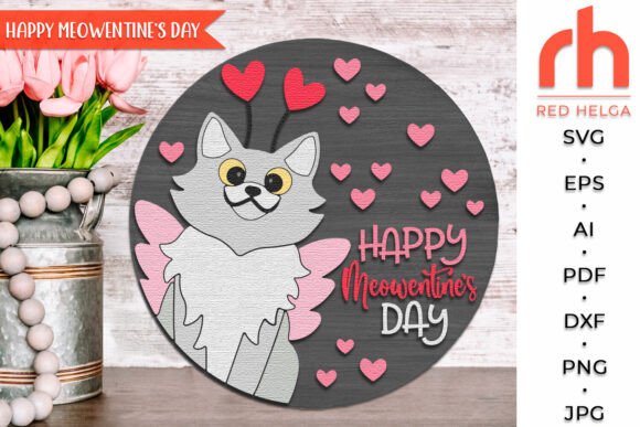 Happy Meowentine s Day SVG, Cat-Cupid