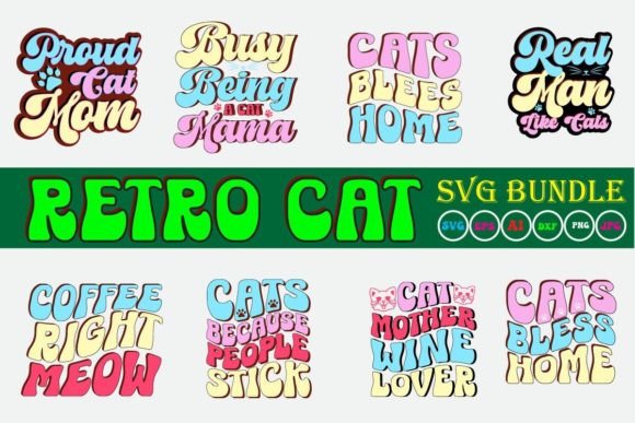 Retro Cat SVG Bundle Vol.1