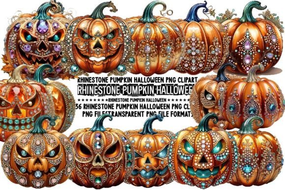 Rhinestone Pumpkin Halloween Sublimation