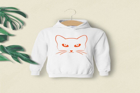 Simple Cartoon Cat Design T-Shirt