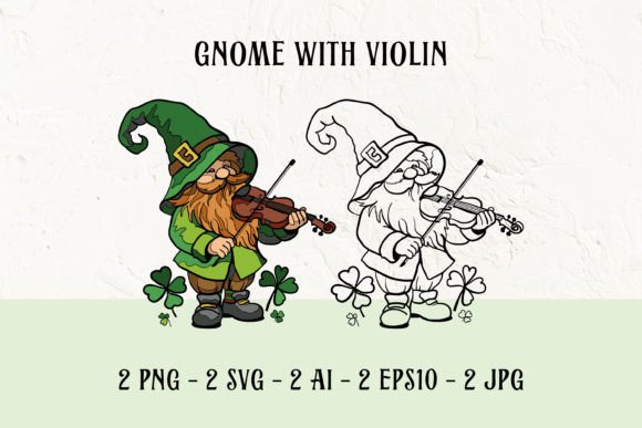 St Patrick’s Day Gnome with Violin