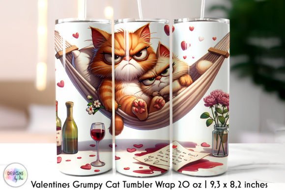 Valentines Grumpy Cat Tumbler 20 Oz