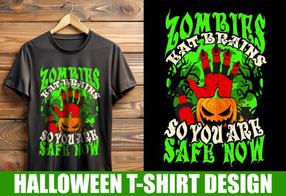 Zombies Eat Brains Halloween T-Shirt